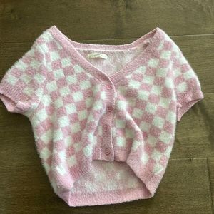 LA Hearts Pink Checkered Top